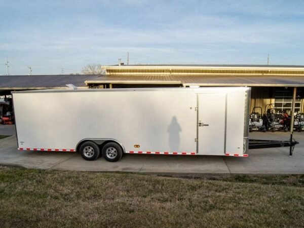 8.5×28 Flat Nose White Enclosed Trailer (2) 5,200lb Axles Cargo Storage - Image 8