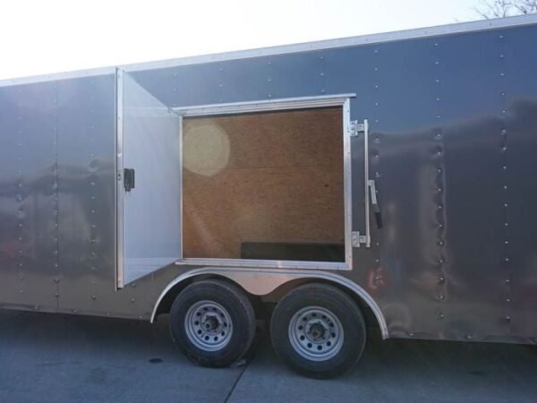 Enclosed Trailer 8.5×24 Tandem Axle Charcoal Gray – Motorcycle Car Hauler Storage - Image 14