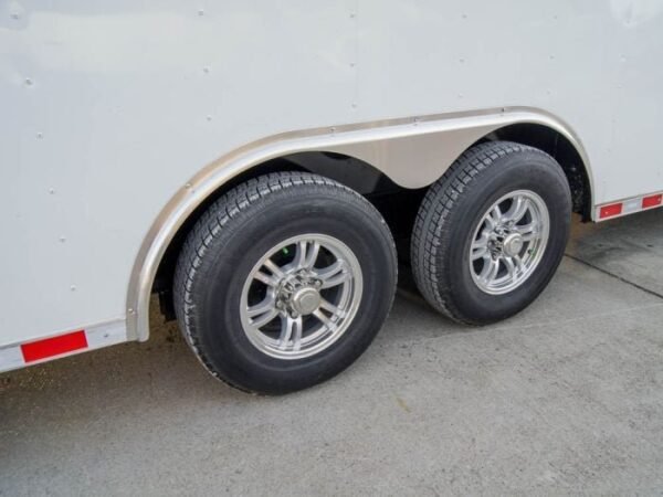 8.5×28 Flat Nose White Enclosed Trailer (2) 5,200lb Axles Cargo Storage - Image 12