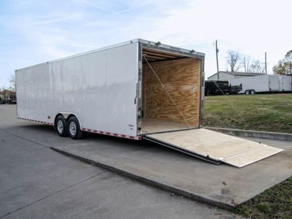 8.5×28 Flat Nose White Enclosed Trailer (2) 5,200lb Axles Cargo Storage - Image 10