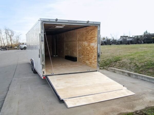 8.5×28 Flat Nose White Enclosed Trailer (2) 5,200lb Axles Cargo Storage - Image 9