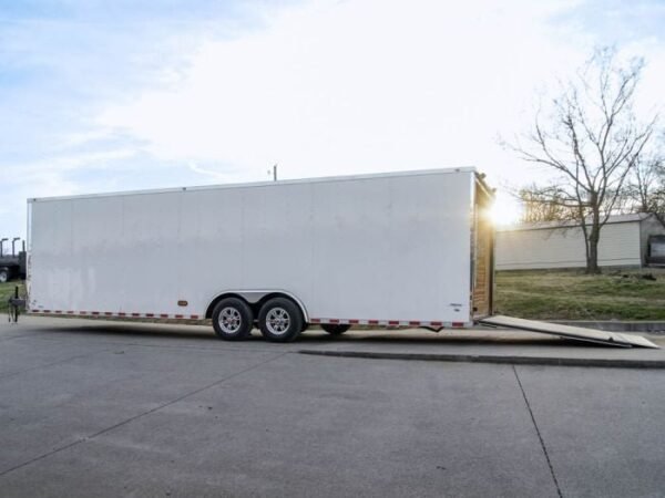 8.5×28 Flat Nose White Enclosed Trailer (2) 5,200lb Axles Cargo Storage - Image 16