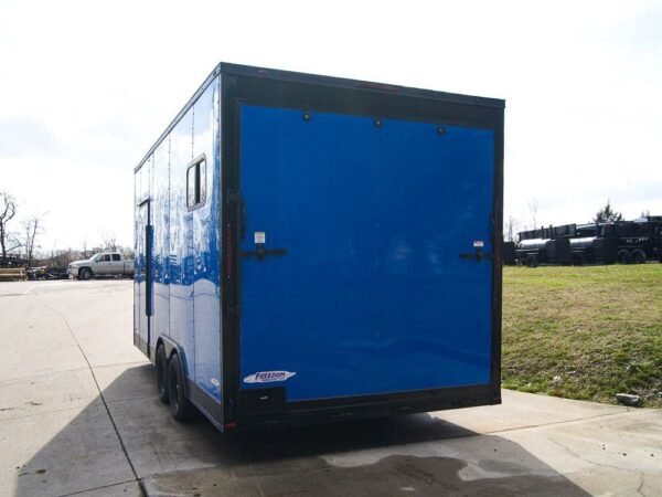 8.5×18 Blue V-Nose Slant Top Enclosed Trailer with Blackout Package - Image 5