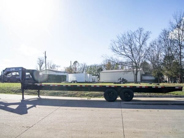 8.5×30 IBeam Gooseneck Straight Deckover Trailer (2) 7K Axles Slide Ramps - Image 5