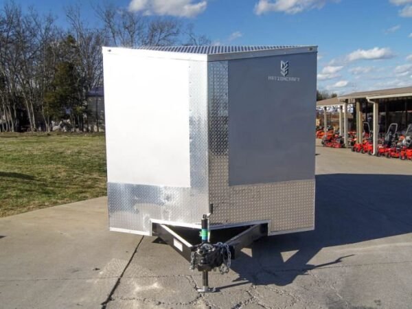 8.5×20 Silver V-Nose Slant Top Enclosed Trailer (2) 5200lb Axles - Image 3