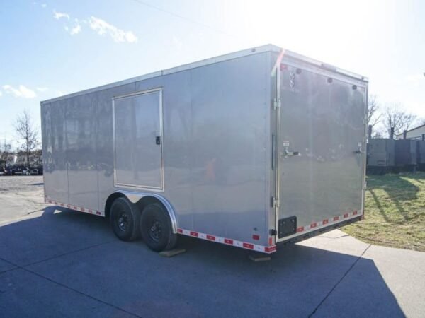 8.5×20 Silver V-Nose Slant Top Enclosed Trailer (2) 5200lb Axles - Image 5