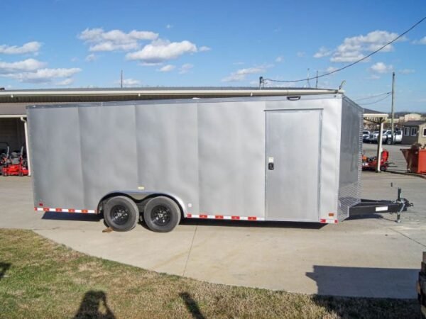 8.5×20 Silver V-Nose Slant Top Enclosed Trailer (2) 5200lb Axles - Image 8
