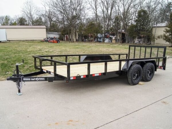 6.4×16 Tube Top Dovetail Utility Trailer (2) 3,500lb Axles