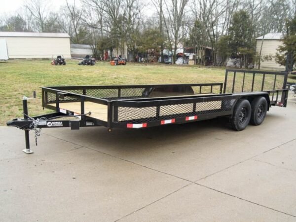 7×20 Dovetail Utility Trailer with Side Baskets (2) 3,500lb Axles