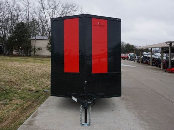 6×12 Enclosed Trailer Red V-Nose Blackout Package 3,500lb Axle Storage - Image 2