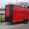 6×12 Enclosed Trailer Red V-Nose Blackout Package 3,500lb Axle Storage - Image 3