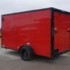 6×12 Enclosed Trailer Red V-Nose Blackout Package 3,500lb Axle Storage - Image 5