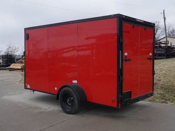 6×12 Enclosed Trailer Red V-Nose Blackout Package 3,500lb Axle Storage - Image 5