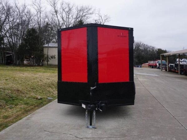 7×12 Enclosed Trailer Red V-Nose Blackout Package 3,500lb Axle Storage - Image 2