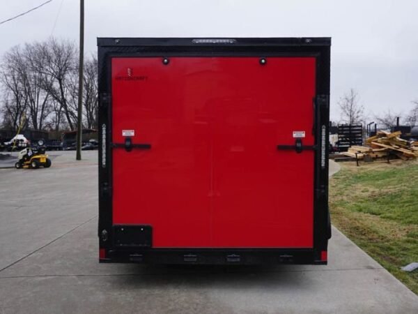 7×12 Enclosed Trailer Red V-Nose Blackout Package 3,500lb Axle Storage - Image 5