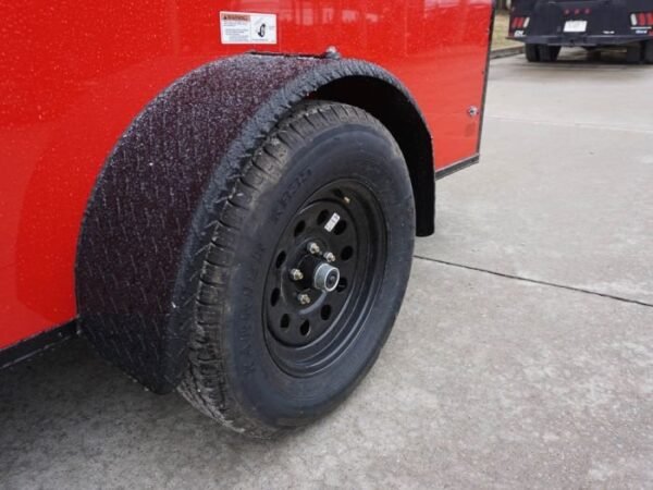 7×12 Enclosed Trailer Red V-Nose Blackout Package 3,500lb Axle Storage - Image 10