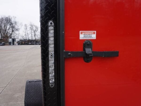 7×12 Enclosed Trailer Red V-Nose Blackout Package 3,500lb Axle Storage - Image 11