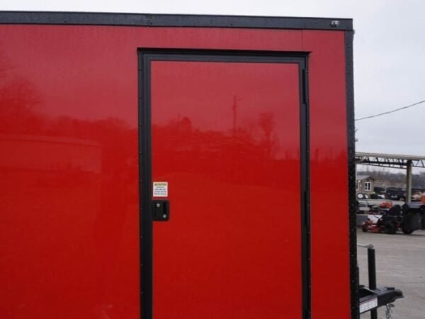 7×12 Enclosed Trailer Red V-Nose Blackout Package 3,500lb Axle Storage - Image 13
