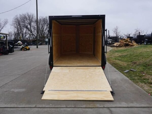7×12 Enclosed Trailer Red V-Nose Blackout Package 3,500lb Axle Storage - Image 16