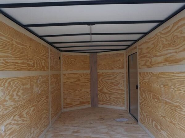 7×12 Enclosed Trailer Red V-Nose Blackout Package 3,500lb Axle Storage - Image 17
