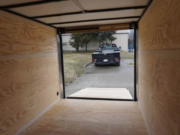 7×12 Enclosed Trailer Red V-Nose Blackout Package 3,500lb Axle Storage - Image 22