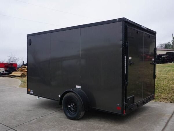7×12 Enclosed Trailer Charcoal V-Nose Blackout Package 3,500lb Axle Storage - Image 5