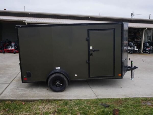 7×12 Enclosed Trailer Charcoal V-Nose Blackout Package 3,500lb Axle Storage - Image 8
