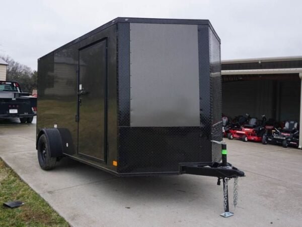 7×12 Enclosed Trailer Charcoal V-Nose Blackout Package 3,500lb Axle Storage - Image 9