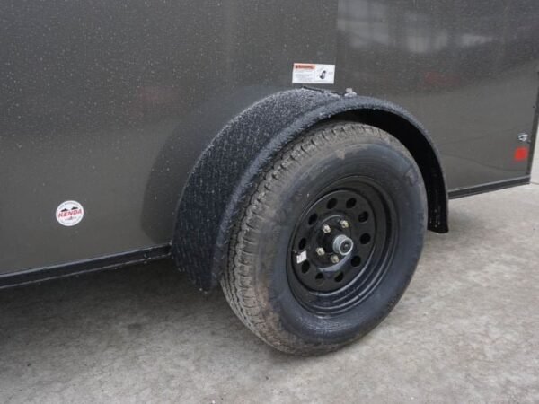 7×12 Enclosed Trailer Charcoal V-Nose Blackout Package 3,500lb Axle Storage - Image 15