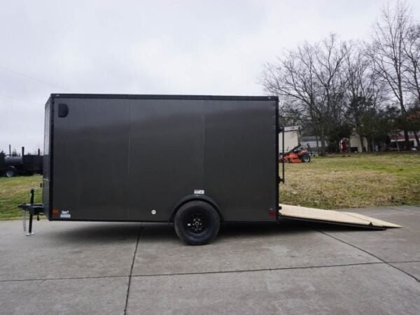 7×12 Enclosed Trailer Charcoal V-Nose Blackout Package 3,500lb Axle Storage - Image 10