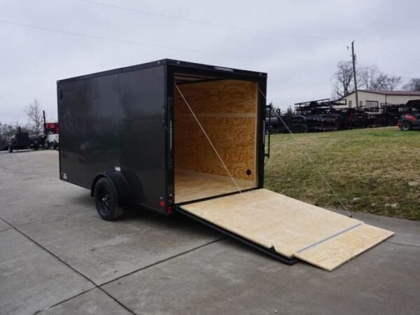 7×12 Enclosed Trailer Charcoal V-Nose Blackout Package 3,500lb Axle Storage - Image 11