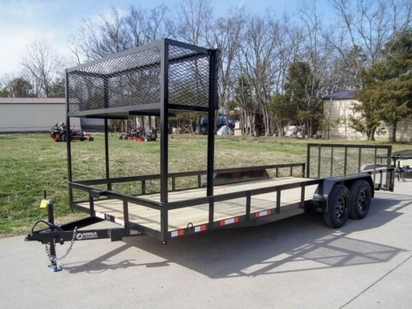 7×20 Dovetail Utility Trailer (2) 3,500lb Axles with Elevated Basket