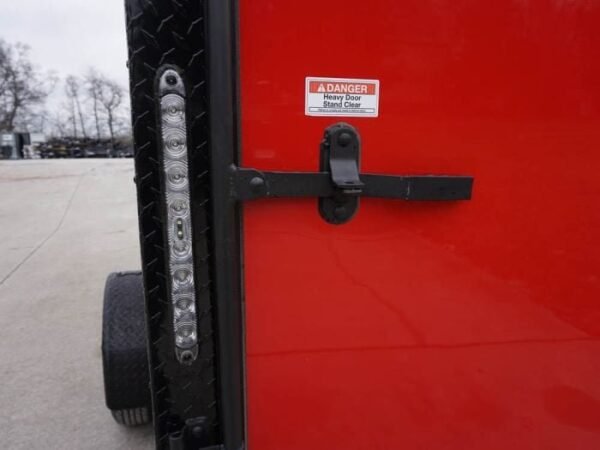 7×14 Enclosed Trailer Red V-Nose Blackout Package 3,500lb Axle Storage - Image 15