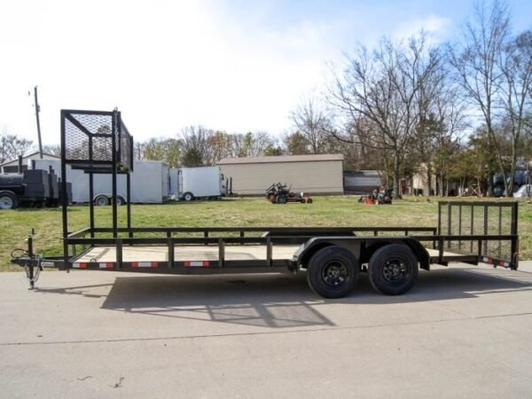 7×20 Dovetail Utility Trailer (2) 3,500lb Axles with Elevated Basket - Image 3