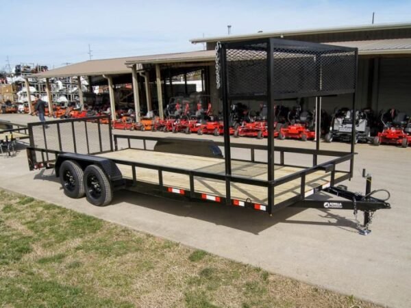 7×20 Dovetail Utility Trailer (2) 3,500lb Axles with Elevated Basket - Image 9