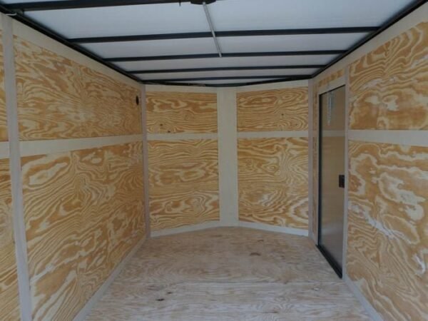 7×14 Enclosed Trailer Red V-Nose Blackout Package 3,500lb Axle Storage - Image 16