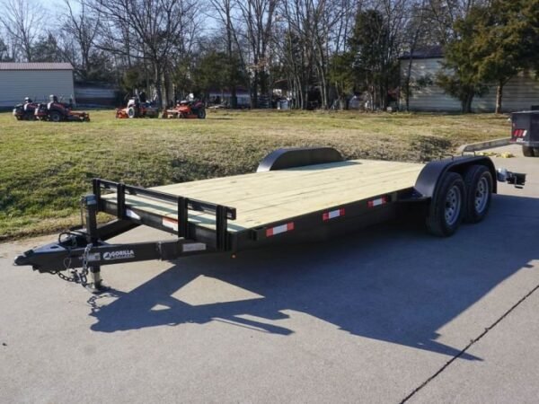 7×18 Wood Deck Car Hauler (2) 3500lb Axle w/ Brake and Ramps - Image 3