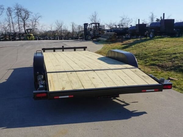 7×18 Wood Deck Car Hauler (2) 3500lb Axle w/ Brake and Ramps - Image 6
