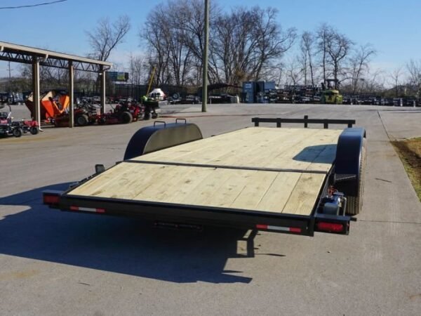 7×18 Wood Deck Car Hauler (2) 3500lb Axle w/ Brake and Ramps - Image 7