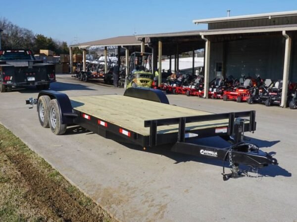 7×18 Wood Deck Car Hauler (2) 3500lb Axle w/ Brake and Ramps - Image 10