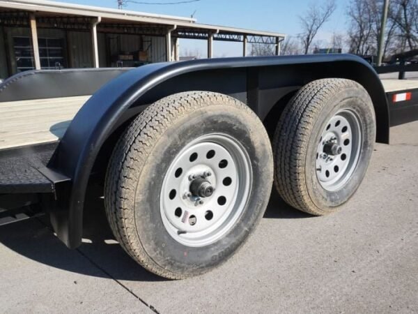 7×18 Wood Deck Car Hauler (2) 3500lb Axle w/ Brake and Ramps - Image 14