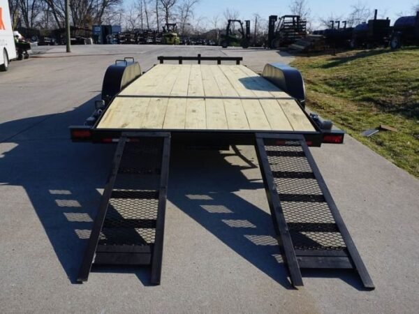 7×18 Wood Deck Car Hauler (2) 3500lb Axle w/ Brake and Ramps - Image 11