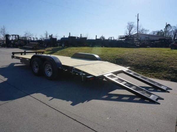 7×18 Wood Deck Car Hauler (2) 3500lb Axle w/ Brake and Ramps - Image 12