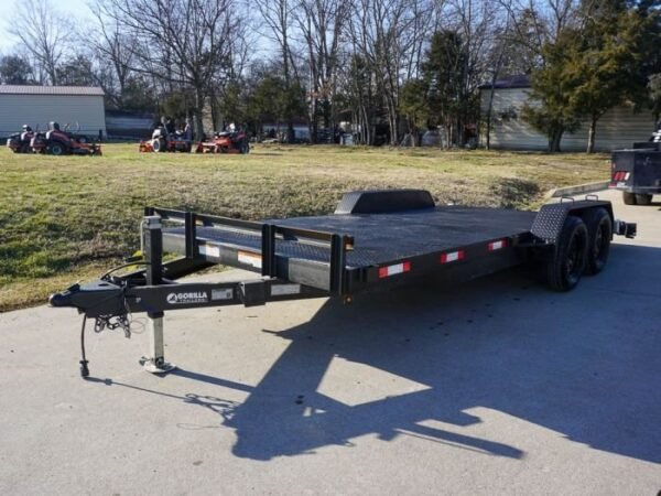 7×18 Steel Floor Car Hauler (2) 3500lb Axle w/ Brake and Ramps - Image 3