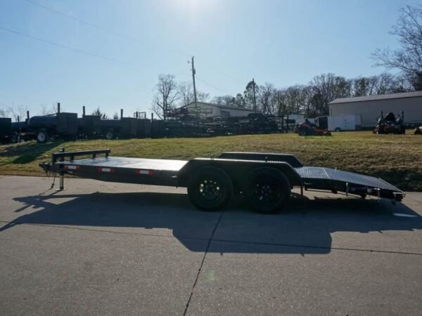 7×18 Steel Floor Car Hauler (2) 3500lb Axle w/ Brake and Ramps - Image 4
