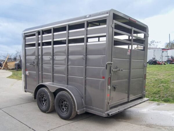 14ft Charcoal Horse Livestock Cattle Trailer (2) 3,500lb Axles with Dressing Room - Image 5