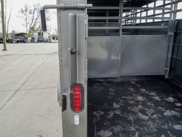 24ft Charcoal Gooseneck Livestock Trailer with Padded Floors (2) 7K Axles - Image 10