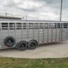24ft Charcoal Gooseneck Livestock Trailer with Padded Floors (2) 7K Axles - Image 2