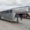 24ft Charcoal Gooseneck Livestock Trailer with Padded Floors (2) 7K Axles