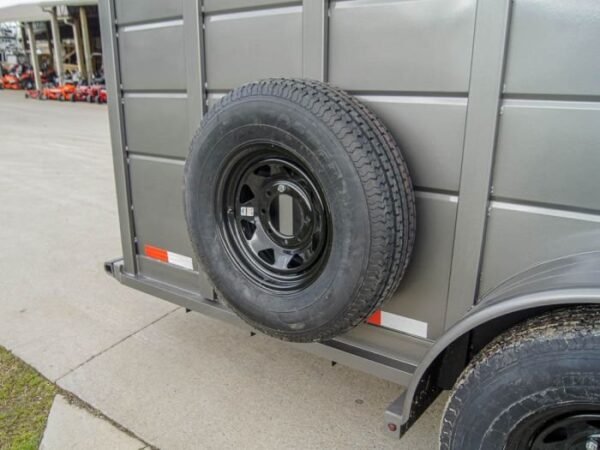 24ft Charcoal Gooseneck Livestock Trailer with Padded Floors (2) 7K Axles - Image 15